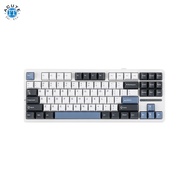 AULA F87  87 Keys Compact TKL Gasket Hot-Swappable Gaming Keyboard White Grey Blue