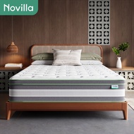 Novilla ที่นอน ยางพาราธรรมชาติ สปริงถุงอิสระรองรับเอว ผ้าไหมไอซ์ หนา8/12 นิ้ว หมอนฟรี 3.5/5/6ฟุต