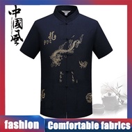 2025 Tang suit lengan pendek Hanfu lelaki gasing pakaian tradisional gaya Cina gasing cheongsam lela