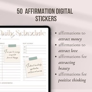數碼 Digital Affirmation Stickers, PNG, Pre-cropped Stickers, Planner, Notebook