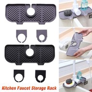 **包郵** 廚房瀝水墊 廚房浴室通用水龍頭瀝水墊 雙孔徑水槽瀝水置物架 防濺防積水墊 [平行進口]