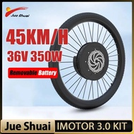 Removable Battery Ebike Conversion Kit 36V 350W Front Drive Hub Motor E Bike Conversion Kit For Disc