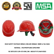 LOKAL MERAH MSA Helmet + Fastrack + Nylon Chin Strap MSA Project Helmet fast track Red MSA Local Hel