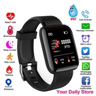 🔥Ready Stock🔥One Month Warranty 116 Plus Smart Watch Blood Pressure Heart Rate Monitor Waterproof Fi