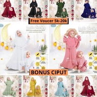 Zalira Kids Original Gamis Anak Perempuan Syar'Iset Jilbab Polos/