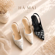 Hamaistore Astragalus High Heels, Lightly Embroidered Closed Toe High Heels 1p 5p 7p 9p Size From 35