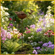 [Gepnoo] Rustic Iron Bird Bath Decorative Garden Stake Ground Insert for Bird Bath Outdoor Garden Fu