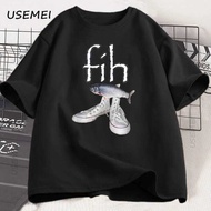 Shoes 4 Fa Fih Misspelled Fish Meme T Shirt Men Women F Humor T- Y2k Mens Designer Clothes -