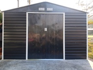 บ้านเก็บของกลางแจ้ง ห้องเก็บของกลางแจ้ง บ้านเก็บของเมทัลชีท ขนาด 3.40 x 3.19 x 2.26 เมตร (ไม่มีพื้นภ