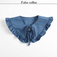 Denim Sweater with Bow Knot Decoration for Women