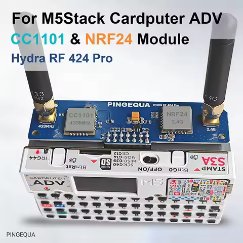 M5Stack Cardputer ADV RF Module 2-in-1, NRF24 & CC1101 Dual-Band Board, Enhanced Antenna Design, Sta