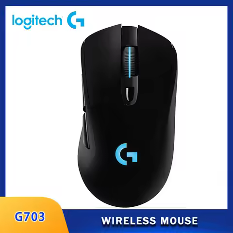 Logitech G703 Lightspeed Wireless Gaming Mouse Hero 25K Sensor Lightsync RGB Lightweight 95G+10G Opt