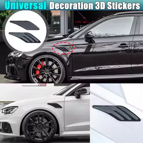 Universal Car 3D Fake Air Vent Shark Gills Design Car Stickers Side Fender Sticker for Audi A3 A4 B8
