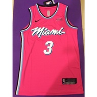 2026 2021 new NBA men’s Miami Heat #3 Dwyane Wade embroidery basketball jerseys jersey city pink