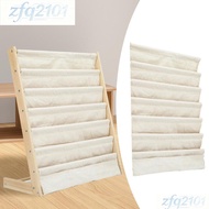 [vsrhkq] 7 Tier Children's Bookshelf with Replacement Pockets for Playroom, Classroom, Kindergarten 