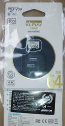 microSD(TF) 小記憶卡 64G (64GB),U3,C10,A2,V30.micro SD. 讀100,寫40