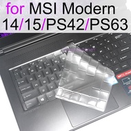 Keyboard Cover for MSI Modern 14 Modern 15 PS42 PS63 A10M A10R8 A10SC Clear Silicone TPU Laptop Protector Skin Case 14A 14B 2021 Basic Keyboards
