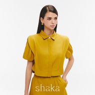 SS25 Shaka Layer Shirt Collar Blouse เสื้อแขนสั้น ปกเชิ้ต BL-8250205 (YELLOW)