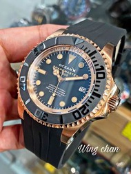 全新 行貨 有門市 OCEANX SHARKMASTER 1000M automatic watch SMS1064 鯊魚錶 自動機械手錶 1000米 立體陶瓷圈玫瑰金膠帶