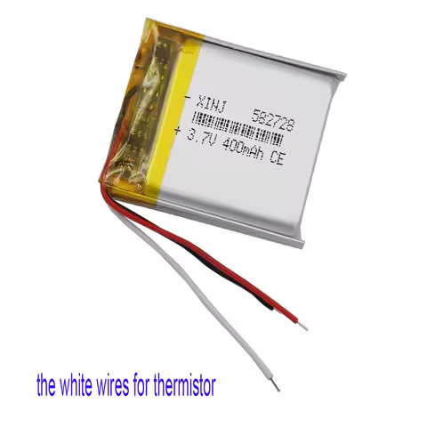 3.7V 400mAh 1.48Wh Rechargeable Lipo Replacement Battery Thermistor 3 Wires 582728 For Bluetooth Spe