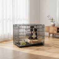 Dog Crate with Tray Wire Dog Crate Enclosure Metal Long-Lasting for Dogs, Home