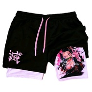 Quần Short Thể Thao Nam 2 Trong 1 Nhanh Khô Thoáng Khí Anime Demon Hunter Design Chạy Bộ Ngoài Trời 