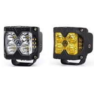 40W Spot Flood V Logo Amber Solid Strobe Function Driving Light Pods for Jeep Truck Tractor SUV 4X4 