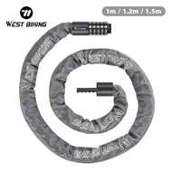 WEST BIKING Bicycle Anti-Theft 5 Digits Combination Pas Bike Safe Chain Lock Scooter MTB Road E-Bike