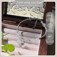 Aquamarine Moonstone Charm Butterfly Ring Purification - S925 silver communication SAM GEMSTONE 21