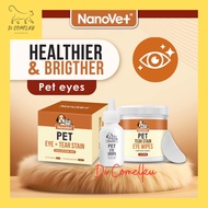 Nanovet® Pet Eye + Tear Stain Solution Kit for Cat and Dog | Pencuci Mata Kucing Tisu Basah Nano Vet