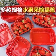 草莓籃楊梅採摘籃1斤2斤3斤草莓籃子手提塑料籃 方形水果筐水果籃