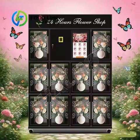Innovative Flower-Shaped Smart Vending Machine with Cooling System for Fresh Flowers 24/7 Automated 