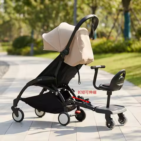 Universal Stroller Ride-On Board with Detachable Seat - Second Child Standing Pedal Accessory for Tw