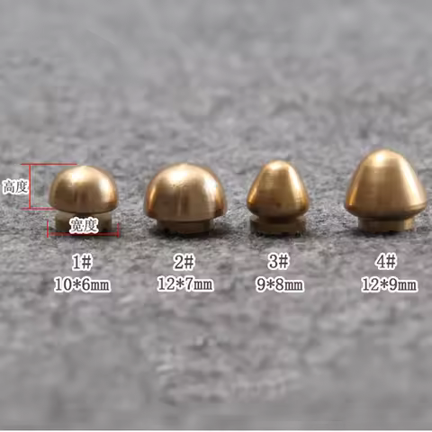 30pcs/lot 9 designs bag feet solid brass material screws studs rivet leather craft