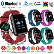 【Midnight store】 116 Plus Smart Watch Jam Tangan Bluetooth Waterproof Sport Watch Smartwatch Heart Rate Monitor Blood Pressure Watches Men Women Wristwatch for Android IOS