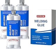 Metal Glue, 1.76oz 2 Part Liquid Metal Welding Epoxy Glue, Marine Filler Repair Putty, High-Temperature Resistant Heavy Duty ab Glue(3 pcs)