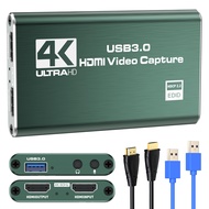 4K HDMI Capture Card for Streaming, Full HD 1080P 60FPS USB Cam Link Game Audio Video Capture Card N