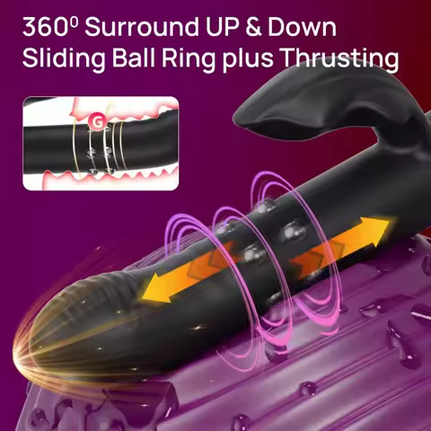 Telescopic vibrator for driving With Rotating Beads Penetration vagina Clitoris Stimulate Sliding Ba
