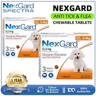 Nexgard Spectra for dog 3 Tablets/Box dewormer for dog flea and tick prevention chewable Mange Treat