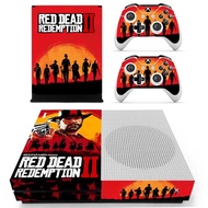 Red Dead: Redemption II Skin Sticker for the Xbox One S Console With Two Wireless Controller Decals
