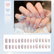 Thai Shop False Nails [DD259]Fashion French Style Flash Drill