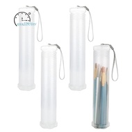 4 Piece Extendable Plastic Paint Brush Case Clear Long Paint Brush Holder Tube Storage Pencil Contai