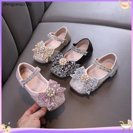 Spring Autumn Girl Princess Shoes Rhinestone Bow Tie Kids Leather Shoe Fashion Causal Sequins Childr
