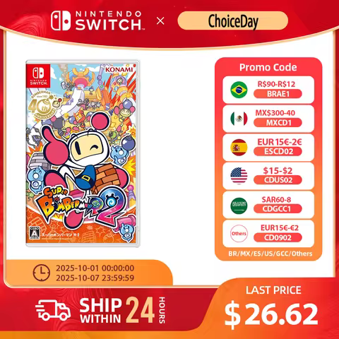 Super Bomberman R 2 - Nintendo Switch Game Cartridge Physical Card Support TV Tabletop Handheld Mode