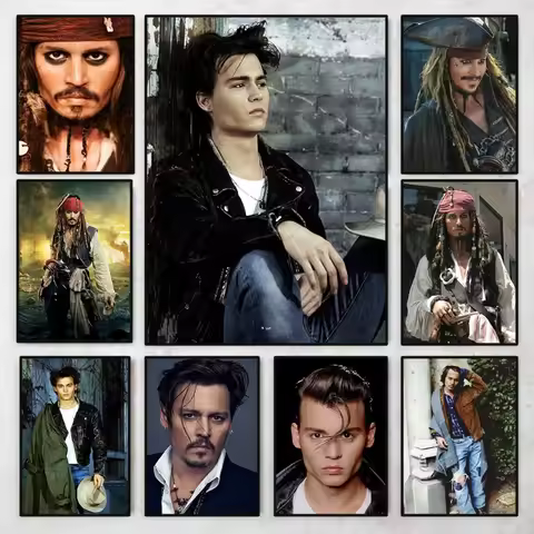 American Star Johnny Depp Photo Art Poster Wall Decor Canvas Painting Print Wall Art Picture Paintin