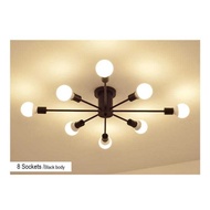 Retro Minimalist LED Ceiling Light Fittings 8 Branches E27 - ST27