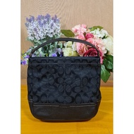 Used Coach handbag with zip & leather handle 10"