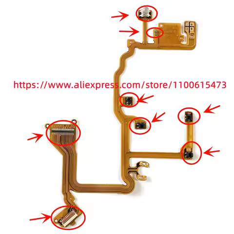 For Canon IXUS130 Lens Rear Base Motor Flex Cable FPC with Some IC Sensor Socket NEW