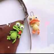 Littlecrochety funny frog and funny duck crochet keychain