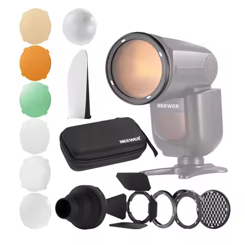 NEEWER CRM2 Magnetic Flash Light Accessories Kit for Z1 Z2 Z2-C Round Head Flash Compatible with God